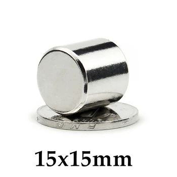 1-50 бр Магнит 15x15 mm Малка кръгла с магнит Силни магнити Редкоземельный неодимовый магнит 15*15 мм