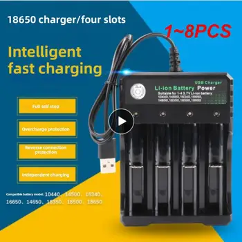 1-8 бр. Нова батерия 18650 3,7 В 9900 ма батерия, която се презарежда батерията на lion за led светкавица, батерия 18650 на Едро + USB