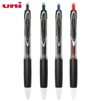 1 бр. Гел химикалка UNI UMN-207 Офис Химикалка За Подпис Притискателния тип Студентски Мека Гумена Дръжка на Червено, синьо и Черно със Сменен Сърцевина 0,5 мм