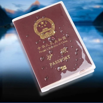 1 бр. Прозрачна корица за паспорт в водоустойчива чанта за документи Защитен калъф за паспорт за пътуване