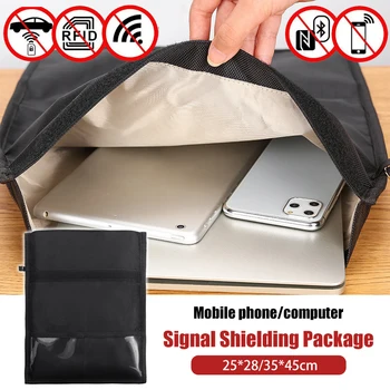 1 бр. чанта за защита от силата на сигнала на вашия лаптоп, на RFID-анти-кражба четка, чанта Фарадей за мобилен телефон, чанта за заключване на сигнала на радиация, калъф