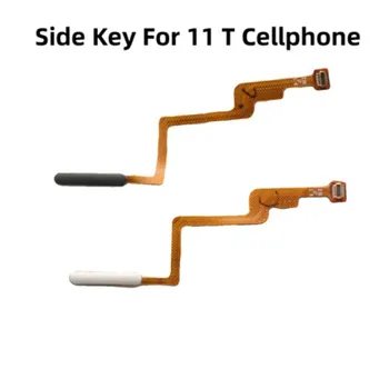 1 парче Черен/сребрист страничен ключ за мобилен телефон с плосък кабел за ремонт на мобилни телефони 11T, резервни части, бутон за включване, ключ от пръстови отпечатъци