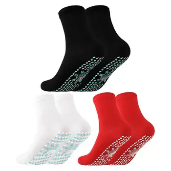 1 чифт чорапи с подгряване, самонагревающиеся чорапи за здравето, магнитни удобни дишащи зимни топли памучни чорапи унисекс с парно отопление, топла вода чанта за краката