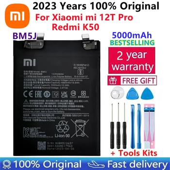 100% Оригинални Висококачествени Нов Взаимозаменяеми Батерия 5000 ма BM5J За Xiaomi Mi 12T Pro Redmi K50 Оригинални Батерии За мобилни Телефони Bateria