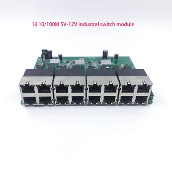 100M Unmanaged switch 16port 10/100M промишлен модул комутатор Ethernet дънна Платка Ethernet PCBA такса OEM Пристанища, Автоматично откриване