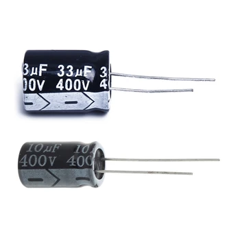 10шт Кондензатор от електролитни алуминиеви 33 UF 400 В черен цвят с электролитическим кондензатора с ниско съпротивление, съпротивление esr 10 X 400 НА 10 ICF