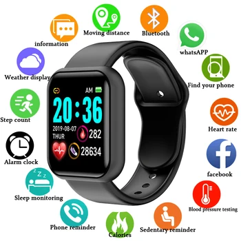 116plus Смарт часовници за мъже, които измерват кръвно налягане, водоустойчив смарт часовници за жени, наблюдение на сърдечната честота, за фитнес, спортни часовници Tracke за Android и IOS