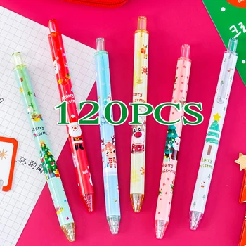120ШТ Гел писалка за коледа преса 0,5 мм, cartoony подарък ученик, Канцеларски материали, писалка за писане, Коледни аксесоари