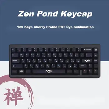 129 Клавиши GMK Дзен Pond Keycaps Cherry Profile Сублимация на Коса PBT Механична Клавиатура Keycap За MX Switch 61/64/68/75/87/104/108