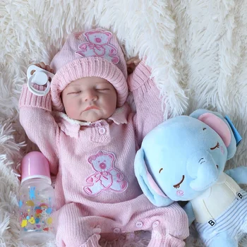 17-инчовата реалистична кукла-Реборн с пълна силикон корпус, играчка за новородени бебета, 43 см, Реалистични Играчки за рожден Ден за момичета