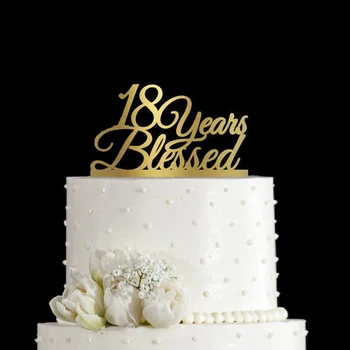 18-Годишният Благословен Topper За Торта За Рожден Ден, Topper За Годишнината на Тортата, Уникален Декор За Честване на Годишнина от Деня на Раждането, за да проверите За партита