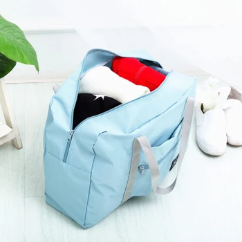 1бр Сгъваема унисекс найлонова чанта за съхранение с голям капацитет, облекло, багаж, дамски водоустойчива чанта, мъжка чанта