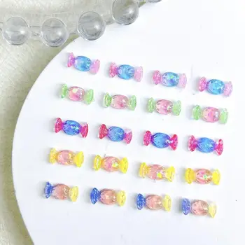 20 БРОЯ разноцветни бонбони от смесени смола за нокти-арт, искрящи Захарни декорации за нокти арт, производство на бижута със собствените си ръце