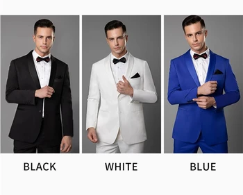 2020 Смокинги младоженеца с ревери от дора, 2 броя, мъжки сватбени костюми, официални мъжки костюми за бизнес бала (яке + панталон На поръчка