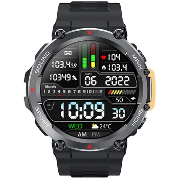2023 Военни умни часовници за мъже с Android, Bluetooth Покана IP68 Водоустойчив маншет за измерване на кръвно налягане, фитнес тракер, умни часовници за мъже и жени