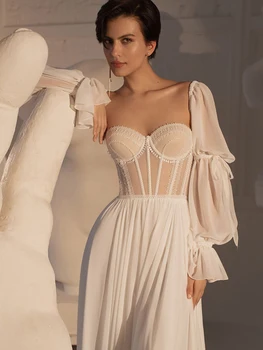 2023 Ново женско Бяло дълга рокля с отворени ръкави, предаде Секси вечерна рокля с отворен гръб, бална рокля в приказна художествен стил в пода