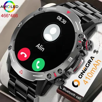 2024 Военни Смарт часовници Мъжки Bluetooth Покана 1,43-инчов изцяло Сензорен Екран, NFC Сърдечната Честота AMOLED Смарт часовници IP68 Водоустойчив 410 ма