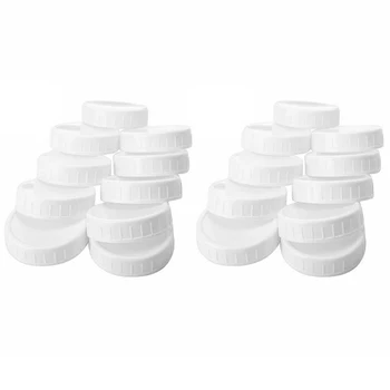 20pcs пластмасови капачки за съхранение, оребрени капак за стандартна бутилка Mason Jar диаметър 70 mm/86 мм с обичайните гърло