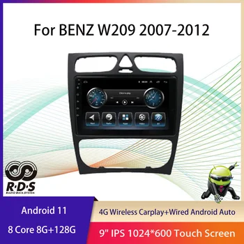 2din Android 11 Авто Стерео Радио, За да BENZ W209 въз основа на 2007-2012 Автомобилен GPS Навигация Мултимедиен Плеър с RDS БТ Wifi 4G Carplay