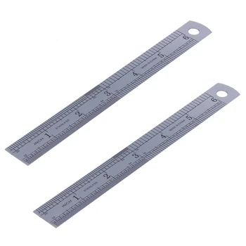 2X инструмент за измерване с линийка от неръждаема стомана 15 см 6