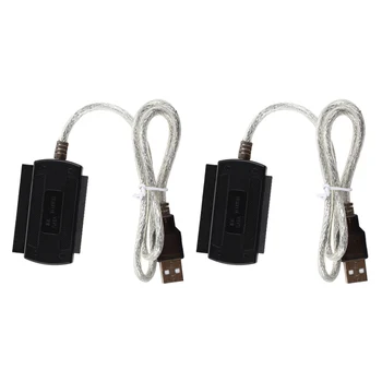 2X Нов кабел адаптер за USB 2.0 IDE SATA S-ATA/2.5/3.5 (Кабел-адаптер)