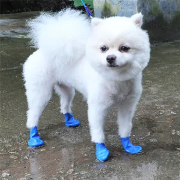 4 бр./компл. Водоустойчив обувки за кучета чихуахуа непромокаеми Гумени ботуши тип балон Преносими аксесоари за кучета на Улицата обувки, Чорапи