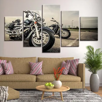 5 Бр. пури в ограничени бройки картини на мотоциклети, звено за декорация на хола, стенно изкуство, начало декор, рисунки върху платно, HD графика, плакат