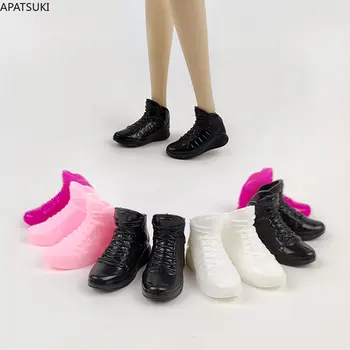 5 двойки / лот Модни стоп-моушън обувки на равна подметка за кукли Барби, Аксесоари, обувки на равна подметка, пластмасови маратонки, 1/6 детски играчки със собствените си ръце