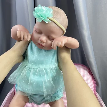 50 см Готови Кукли Reborn Baby LouLou Sleeping Момиче Реалистични от Силикон, Винил Новородени 3D Кожата Видими Вени си САМ 