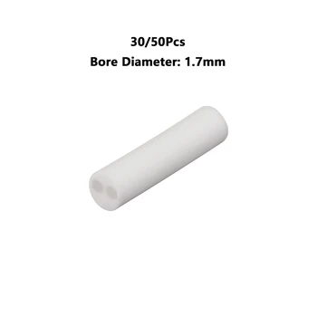 50шт Керамична тръба с диаметър 1,7 mm с двоен отвор, термостойкая порцеланова тръба, изолирующая тръба за лъч на електронни проводници