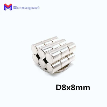 50шт силен цилиндър D8*8 магнит 8*8 8х8 мм N35 редкоземельный неодимовый 8x8 мм, магнит art занаятите хладилник D8x8 мм магнит