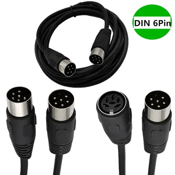 6-ПИНОВ щепсел DIN, удлинительный кабел с 6-пинови AV адаптер за DIN мъж към мъж, аудио жак за цифрови аудио устройства 0,5 м 1,5 м и 3 м