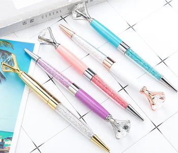 6ШТ химикалки Кристални химикалки Химикалка писалка Цветни копчета за момичета на училище канцеларски материали Офис консумативи