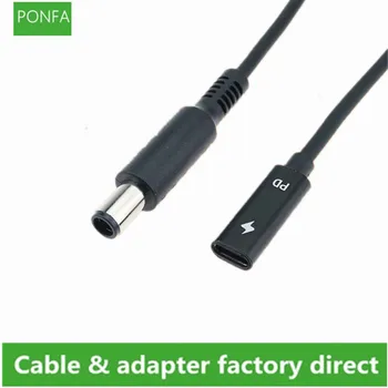 7,4x5,0 мм с штыревым конектор за свързване на захранващ адаптер, USB Type C PD, преобразувател на постоянен ток, свързващ кабел, един кабел за зарядно устройство за лаптоп DELL