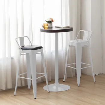 75 см. модерен прост столче за хранене на известни личности в Интернет, промишлени бар столове за касиери Wind с облегалка, кухненски столове Cream Wind