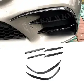 ABS Ивица на Ребрата фарове за мъгла Фарове Предна Броня Mercedes Benz C Class W205 C205 Sport 2019-2022 Carbon Look Блясък-Черен