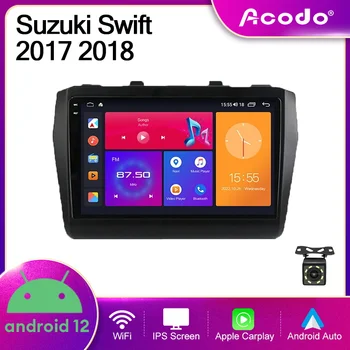 Acodo 2Din Стерео Радиото в автомобила Android12 За Suzuki Swift 2017 2018 Видео плейър, Wifi GPS Carplay IPS Екран SWC FM BT Кола Главното Устройство