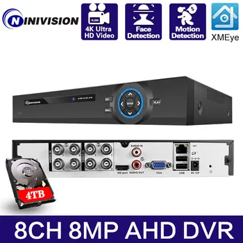 AHD DVR 6in 1 Хибриден TVI CVI AHD CVBS IP Камера Цифров видео Рекордер Система за Сигурност 8MP XMEYE Аналогово Видеонаблюдение на 8-канален 4K