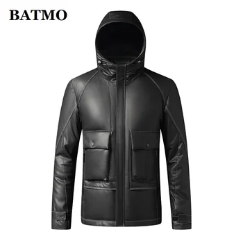 BATMO 2022 Ново Записване, Висококачествена Естествена овча кожа, 90% Бял Гъши Пух, Якета С Качулка За Мъже, Палто От Естествена Кожа, X2252