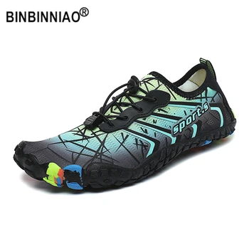 BINBINNIAO / Новост 2021 г.; Мъжки Плажната Водна Обувки; Бързосъхнеща Дишащи Дамски Ежедневни Спортни Обувки; Обувки За Плуване Бос; Туризъм ; Фитнес зала