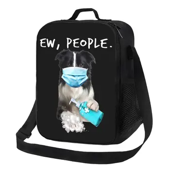 Collie Ew People Изолирано Чанта за Обяд, за Къмпинг, за Пътуване, Любители на Кучета, за многократна употреба Охладител, Термобокс За Bento, Дамски Детски
