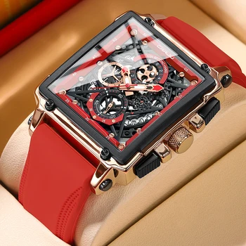 CRRJU, мъжки часовници марка пионер лидер, луксозни квадратни кварцов ръчен часовник, водоустойчив светещи часовници с хронограф, за мъже, часовник с дата