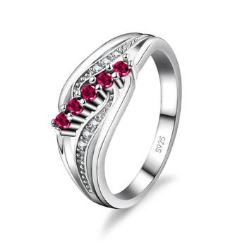 Crystal AAA Пръстени от сребро 925 Проба За жени Диамантен Годежен пръстен на Корейски Нов дизайн С кристали Изискани бижута