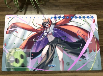 Digimon Duel Playmat Bancho Lilimon DTCG TCG CCG Подложка За Търговия с Игра на Карти Подложка За Мишка Настолен Гейминг Мат Безплатен Чанта