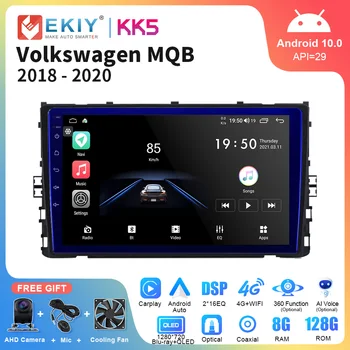 EKIY KK5 Автомагнитола Carplay Стерео За MQB на Volkswagen 2018-2020 DSP Мултимедиен Плеър с Android Auto GPS Navi Автомагнитола Главното Устройство