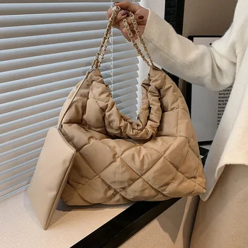 Ins Модни чанти през рамо с голям капацитет за жени, луксозни дизайнерски чанти, дамски регистрирани чанти-тоут, трендови изчислителни чанти