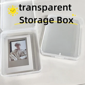 INS Прозрачна Пластмасова Кутия За съхранение на Фотокарточек Кутия за съхранение Idol Картички Калъф за съхранение на Настолни Класификация на контейнери-Организаторите