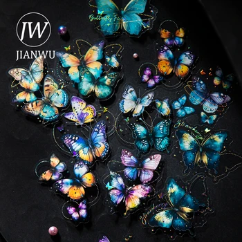 JIANWU 20 Листа Серия Graceful Butterfly Ретро материал за бронзирования, декор, стикер за ДОМАШНИ ЛЮБИМЦИ, Творчески списание 