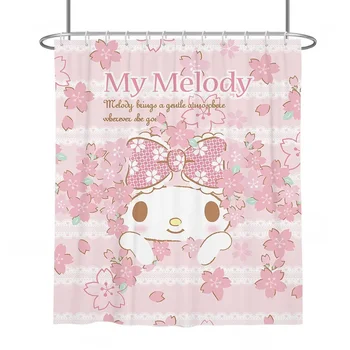 Kawaii Sanrios Pink My Melody Аниме Мультяшные завеси за душ от водоустойчив полиестер, завеса за баня с куки в подарък