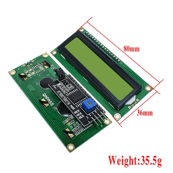 LCD модул LCD1602 Син Екран IIC/I2C 1602 За Arduino 1602 LCD UNO R3 Mega2560 Зелен Екран